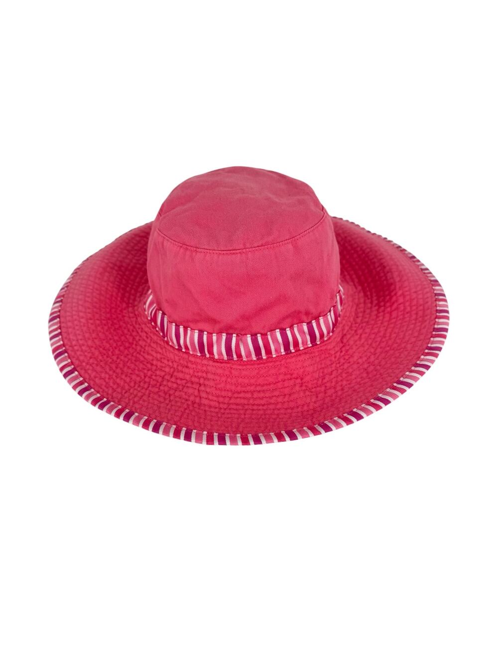 Hannah Andersson sun hat girls large bucket stripe summer pink white cotton